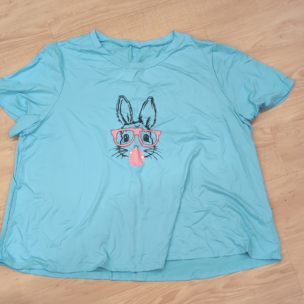 SHEIN Blue Bunny Graphic Tee
